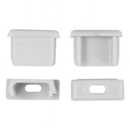 Hliníkový povrchový profil LED bílý 2m s mléčným stínítkem pro LED pásky + koncovky Ecolight řady N