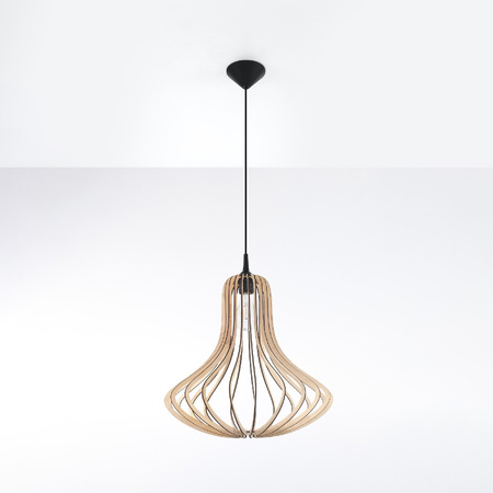 LED závěsné stropní svítidlo ELZA E27 Natural Wood SOLLUX