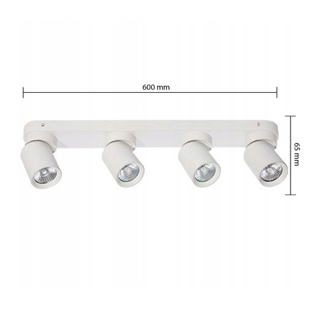 TIMO Stropní nástěnná lampa Nástěnná lampa Reflektor Pohyblivé halogenové svítidlo 4xGU10 bílé kulaté LVT