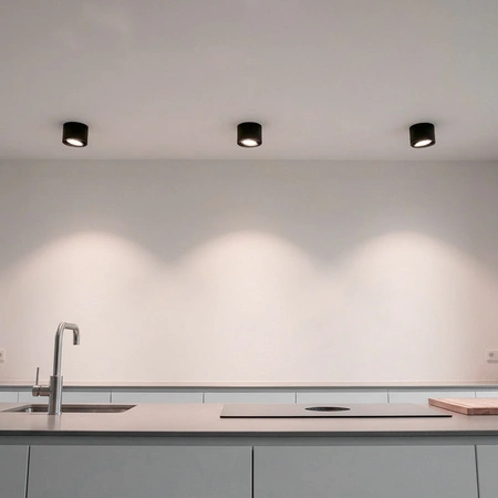 Povrchové Halogenové svítidlo GU10, AR111 SPOT TUBA 100mm Nastavitelná Kulatá Černá TELES LUMILED