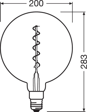 LED žárovka E27 G200 5W = 28W 300lm 2500K Teplá bílá 360° OSRAM Vintage 1906