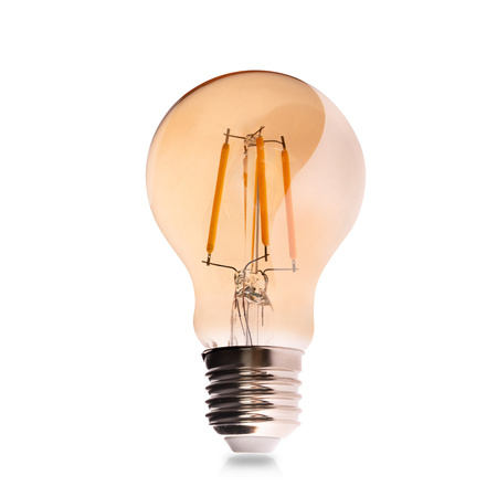 6x LED žárovka E27 A60 6W 660LM = 50W 2000K teplá bílá 360° Filament Amber LUMILED