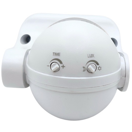 PIR pohybový a soumrakový senzor 180° 12m IP44 Bílá