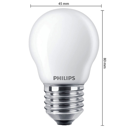 LED žárovka E27 P45 2.2W = 25W 250lm 2700K Teplá bílá vlákno PHILIPS