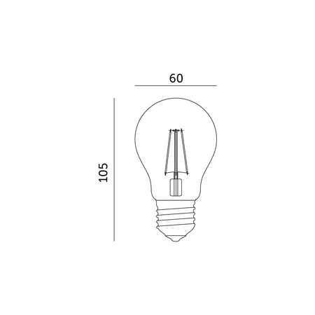 LED žárovka E27 kapka 8W 1055lm 3000K teplá bílá 360° Filament Line Kobi
