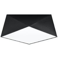 LED stropní svítidlo Plafond HEXA 2xE27 Čtvercové svítidlo 35cm černé SOLLUX