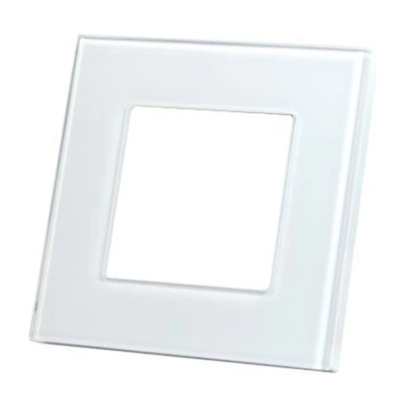 Jednoduchý bílý SKLENĚNÝ rámeček pro zásuvku