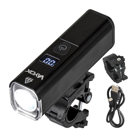 Přední světlo na kolo LED USB s dobíjecí baterií 6 světelných režimů VAYOX