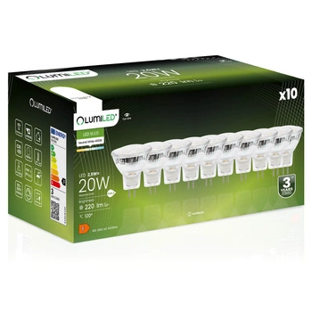 10x Žárovka LED MR11, 2.5W = 20W 220lm 4000K Neutrální bílá 120° 230V LUMILED