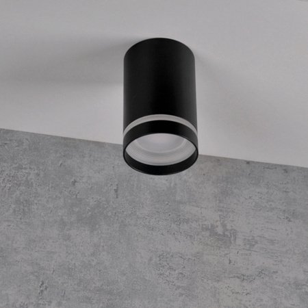 Povrchová montáž FABRI GU10 Tuba Spot Round Movable Black Glass Ring GOLDLUX