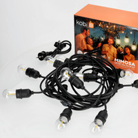Venkovní zahradní světelný řetěz Girland 10W 500lm 2700K Warm 10x E27 Black IP44 10m Mimosa Kobi