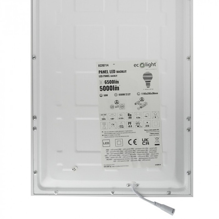 LED panel 120x30 Zapuštěný podhledový panel 50W 6500lm 6500K studená bílá podsvícený Ecolight