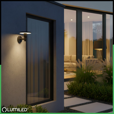 Venkovní zahradní lampa CCT LED nástěnná lampa 12W 3000-6500K IP65 CORTUS LUMILED