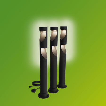 3x LED 70cm venkovní lampa PIPE 1,5W 180lm 2700K + Desi 24V napájení Philips