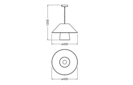 Dekorativní stropní závěsné svítidlo E27 s převisem Hnědý bambusový dekor Ledvance