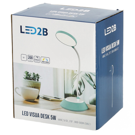 LED 5W 200lm CCT 270° dobíjecí modrá stolní lampa Visua Kobi