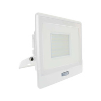 Reflektor LED 50W 4000lm 6500K IP65 Bílý s tlumičem. pohybovým senzorem a funkcí CUT-OFF Samsung Chip VT-158S-W V-TAC