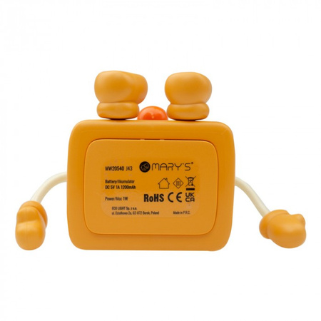 Dětské noční světlo LED 1W 3000K Warm USB dobíjecí 1200mAh oranžová|bílá MARY'S TISSUE