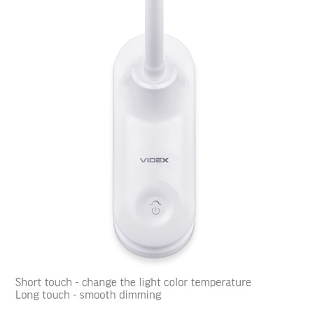 LED stolní lampa HELSINKI VIDEX stmívatelná 6W 3000K - 5500K CCT bílá