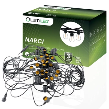 Venkovní řetěz 15m, 30x E27 NARCI LUMILED