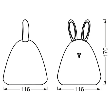 Dětská noční lampa citlivá na dotyk RABBIT LED 2.5 W Teplá bílá WHITE + RGB Nightlux Touch Rabbit LEDVANCE