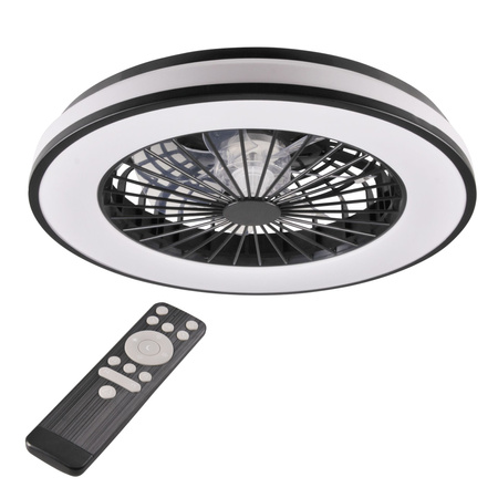 Stropní svítidlo LED Plafond s ventilátorem 48W 5300lm CCT 120° bílá černá stmívatelná Kenya Sanico Goldlux