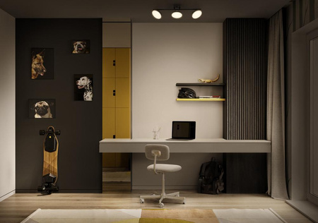 LED stropní nástěnné svítidlo pro povrchovou montáž 16W 840lm CCT Dekorativní černý bodový měsíc Ledvance