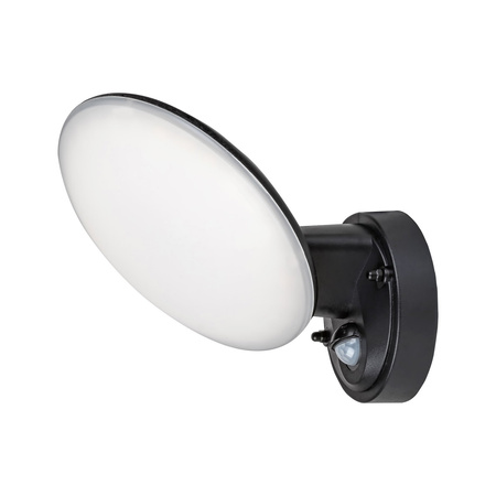 Zahradní lampa LED nástěnná lampa VARNA 12W 4000K IP54 kulatá s pohybovým senzorem černá a bílá RABALUX