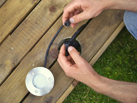 Venkovní zahradní lampa LED solární reflektor 1W 70lm 3000K IP44 Silver Endura Ledvance