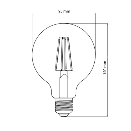 LED žárovka E27 G95 9W = 75W 1055lm 2700K Warm Filament Dimmable TOSHIBA