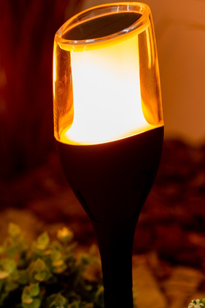 4x LED zahradní svítilna Solární tyč 60 cm Plamen Soumrakový senzor