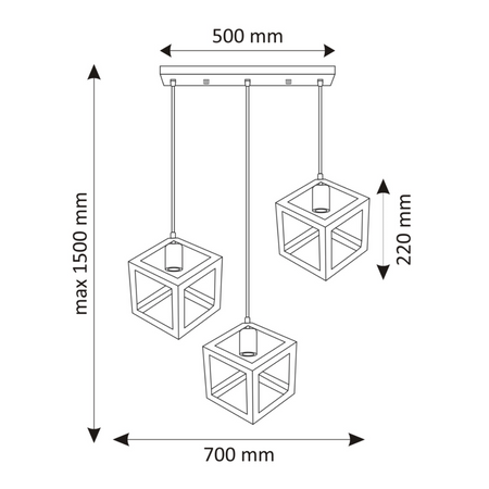 Dekorativní závěsné stropní svítidlo 3x E27 zlaté Švédsko Sanico Goldlux