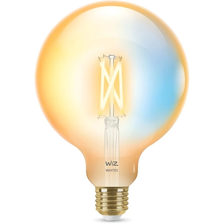LED žárovka E27 Sphere G125 7W = 50W 640lm 2000-5000K TW FILAMENT Amber Smart SMART WiFi Bluetooth App WiZ