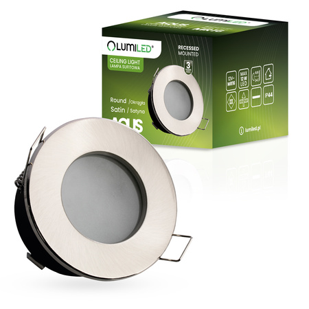 Halogenová Osvětlení Podhledová Koupelnová Hermetická GU10, IP44 Stálá Satén AQUS LUMILED