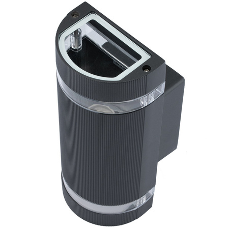 Fasádní nástěnné svítidlo dvojité HANA Round LED 2x GU10 Hliník černá IP54