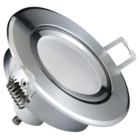 SUN OLAL vestavné stropní svítidlo. stříbrný lesklý hliník GOLDLUX (Polux) + LED GU10 3.5w