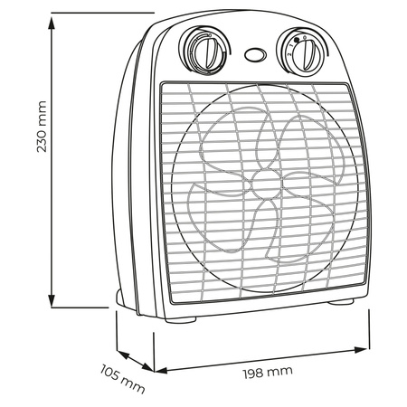 Nastavitelný termostat 2000W černý stojanový ventilátor Sanico Goldlux