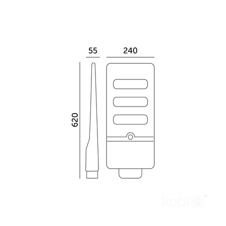 Solární LED pouliční lampa Průmyslové silniční svítidlo 8W 850lm 6500K Cold s pohybovým a soumrakovým senzorem IP54 Black Urbi Kobi