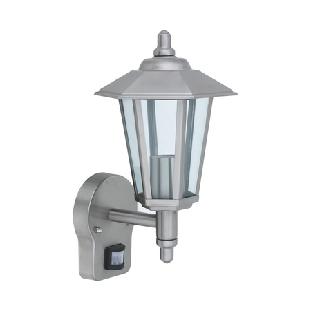 Zahradní lampa LED nástěnná lampa JUPITER E27 Top Lantern Sensor Grey Volteno