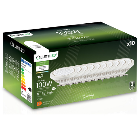 10x Žárovka LED AR111 ,G53 15W = 100W 1521lm 4000K 12V Neutrální bílá 38° LUMILED