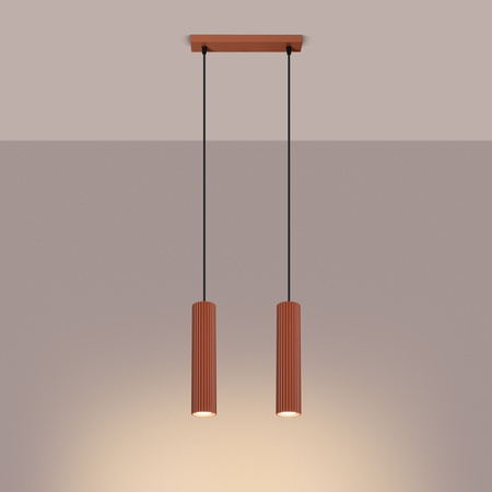 Stropní závěsné svítidlo Overhang Tuba Spot 2x GU10 Ochre Red Carbon Deep Space SL.1631 Sollux