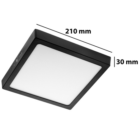 Přisazené stropní svítidlo LED panel 18W 4000K Černý čtverec Proma LVT