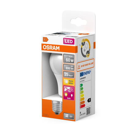 LED žárovka A60 E27 9W = 60W 806lm 2700K Teplá bílá 200° OSRAM STAR SENSOR