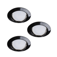 Sada 3x TRIBIS II GU10 PAR16 10W Kruhové stropní svítidlo Movable Black + žárovka GU10 400lm 3000K Warm KANLUX