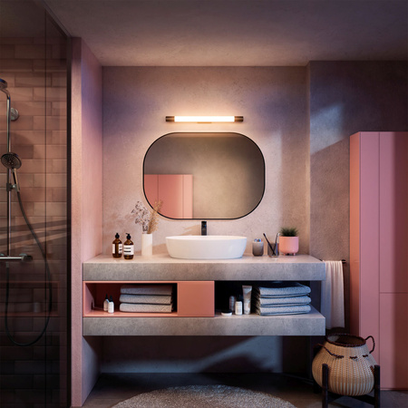 LED Světlo nad Zrcadlo 10W 1500lm 2700K 60cm IP44 Černá Rover Philips