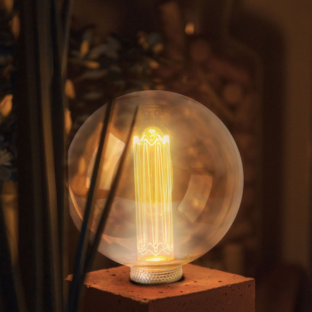 Dekorativní LED žárovka E27 G125 4W 200lm 1800K Teplá bílá 320° DecoVintage Amber Pillar GOLDLUX (Polux)