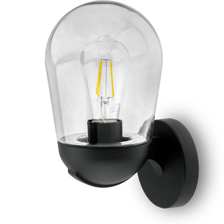 Zahradní nástěnná lampa E27, Černá OVALIS LUMILED