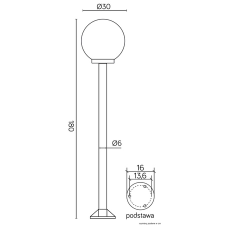 Venkovní stojící zahradní lampa POST Balls K 5002/1/K 300 E27 180cm Su-Ma