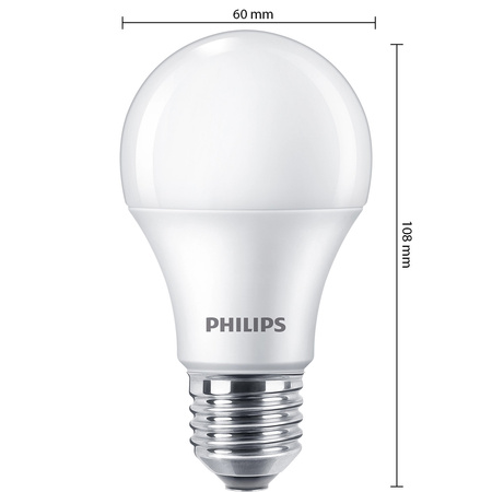 LED žárovka E27 A60 8W = 60W 806lm 6500K Cold 180° Philips
