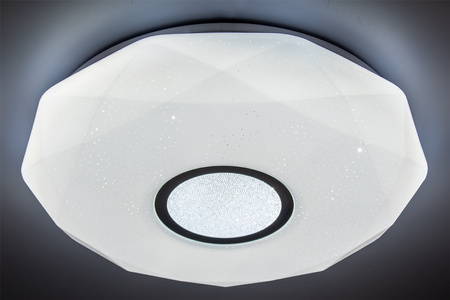 LED stropní koupelnový plafón 24W 3000-6500K White Round Diamond 39cm + dálkové ovládání